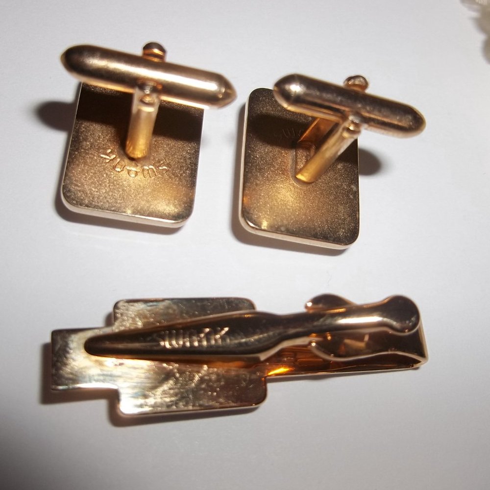 VINTAGE Swank, Swank Cufflink, Swank Tie Clip, Swank Men's K Initial Letter 8316 - Picture 6 of 10
